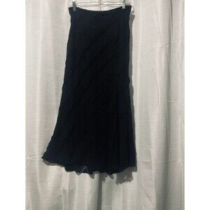 Peach Black Lace LONG Skirt Size XL